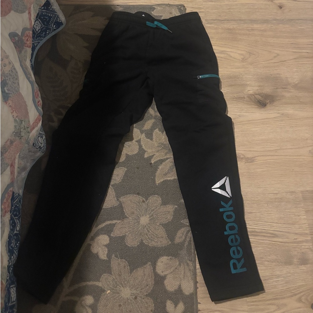 Reebok Black Pants with Teal Details